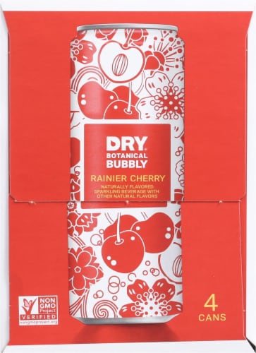 Dry® Botanical Bubbly Rainier Cherry Flavored Sparkling Water Cans Perspective: right