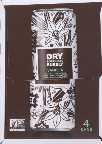 Dry® Botanical Bubbly® Vanilla Bean Botanical Sparkling Water Cans Perspective: right