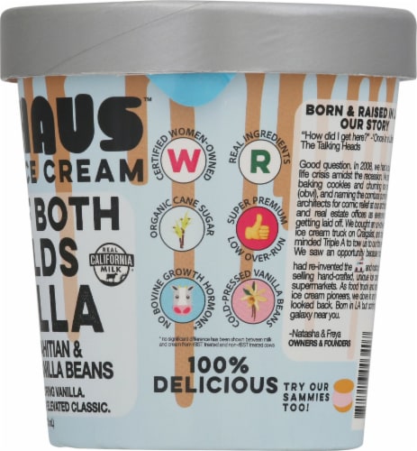 Coolhaus Tahitian & Madagascar Vanilla Bean Ice Cream Pint Perspective: right