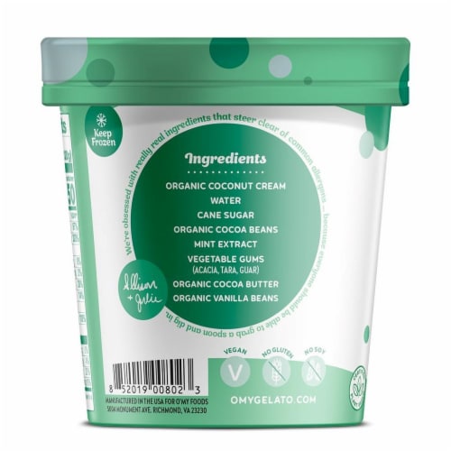 O'MY® Dairy Free Mint Chip Gelato Pint Perspective: right