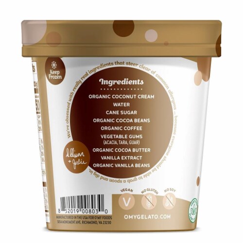 O'MY!® Dairy Free Coffee Chip Gelato Pint Perspective: right