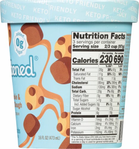 Enlightened® + Delish Keto P.B. Cookie & Brownie Dough Ice Cream Perspective: right