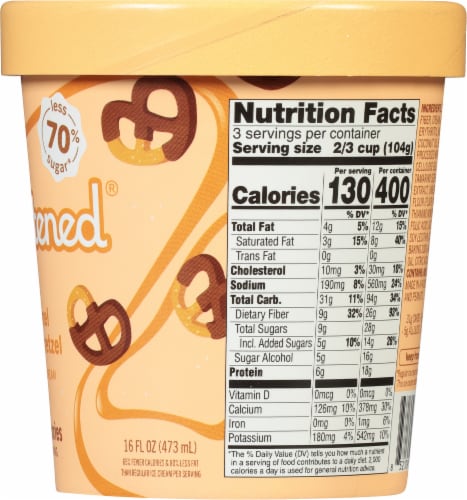 Enlightened® Caramel Fudge Pretzel Light Ice Cream Perspective: right
