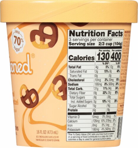 Enlightened® Caramel Fudge Pretzel Light Ice Cream Perspective: right