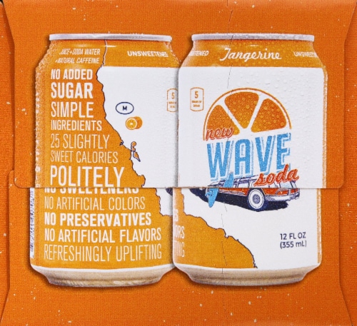 Wave Tangerine Soda Bottles Perspective: right