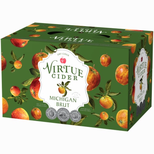 Virtue Cider Michigan Brut Dry Cider Perspective: right