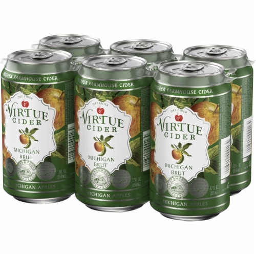 Virtue Cider Michigan Brut Dry Hard Cider Perspective: right
