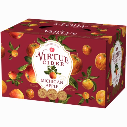 Virtue Cider Michigan Apple Semi-Dry Cider Perspective: right