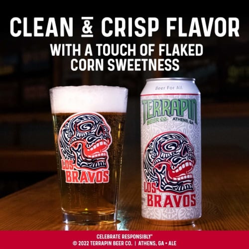 Terrapin Los Bravos Mexican-Style Lager Craft Beer Perspective: right