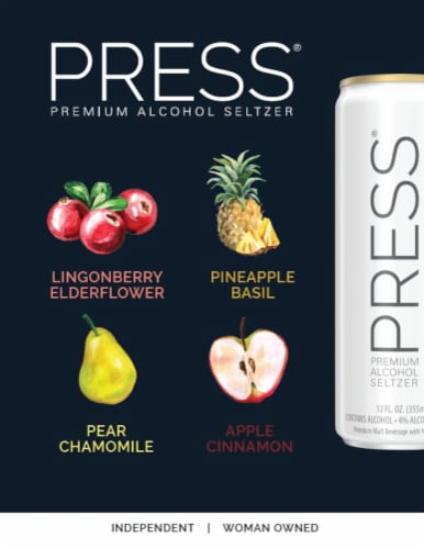 PRESS Premium Alcohol Seltzer Variety Pack Perspective: right