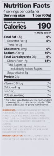 no cow Peanut Butter Chocolate Chip Protein Bars Perspective: right