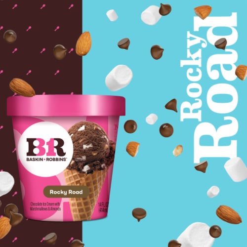 Baskin Robbins® Rocky Road Ice Cream Pint Perspective: right