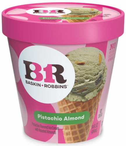 Baskin Robbins Pistachio Almond Ice Cream Pint Perspective: right