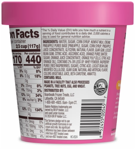 Baskin Robbins® Rainbow Sherbet Pint Perspective: right