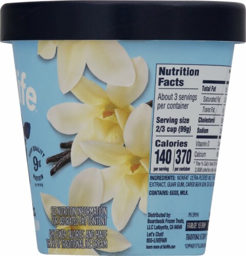 Fairlife Vanilla Light Ice Cream Pint Perspective: right