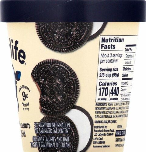 Fairlife Cookies & Cream Light Ice Cream Pint Perspective: right