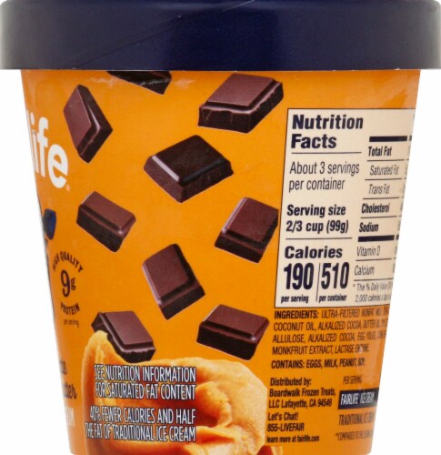 Fairlife Chocolate Peanut Butter Light Ice Cream Pint Perspective: right