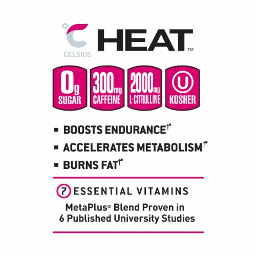CELSIUS HEAT Sparkling Strawberry Dragonfruit Energy Drink Perspective: right