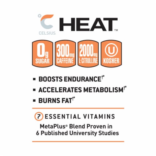 CELSIUS HEAT Sparkling Orangesicle Energy Drink Can Perspective: right
