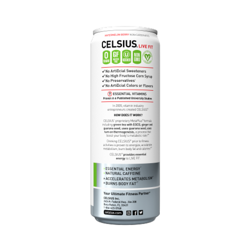 Celsius® Live Fit Non-Carbonated Watermelon Berry Energy Drink Perspective: right