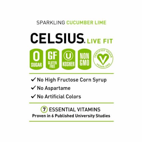 CELSIUS® Sparkling Cucumber Lime Energy Drink Multipack Cans Perspective: right