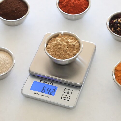 Escali Vera Compact Stainless Steel Precision Digital Scale Perspective: right