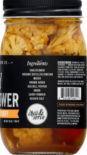 Pernicious Pickling Co. Sweet Hurry Curry Pickled Cauliflower Perspective: right