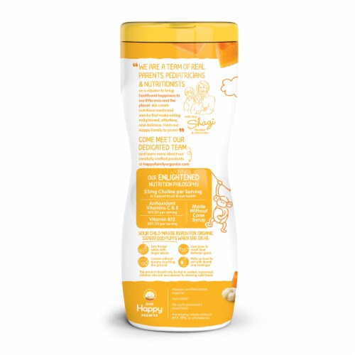 Happy Baby® Organics Gluten Free Superfood Puffs Banana Grain Snack Perspective: right