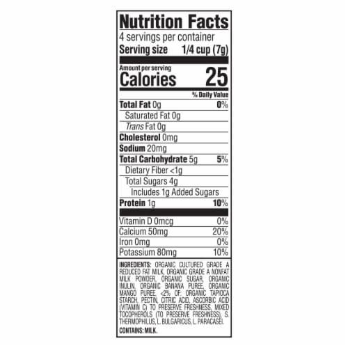 Happy Baby Organic Yogis Freeze-Dried Yogurt & Fruit Snacks Banana Mango Bag Perspective: right