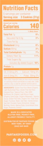 Partake Foods Vegan Soft Baked Pumpkin Spice Cookies Perspective: right
