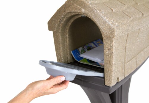 Simplay3 Rustic Home Mailbox - Sandstone/Espresso Perspective: right