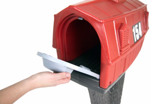 Simplay3 Rustic Barn Mailbox  - Burnt Red/Espresso Perspective: right