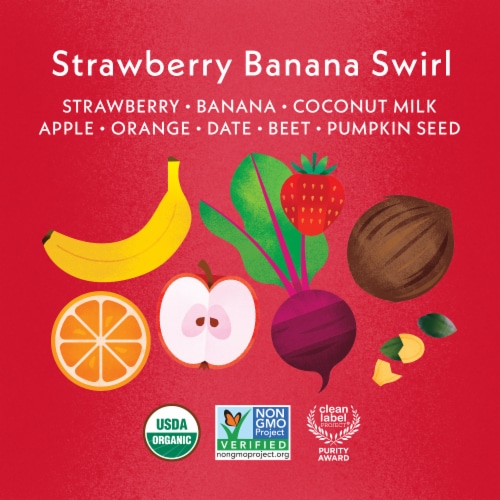 Once Upon a Farm™ Strawberry Banana Swirl Organic Smoothie Pouch Perspective: right