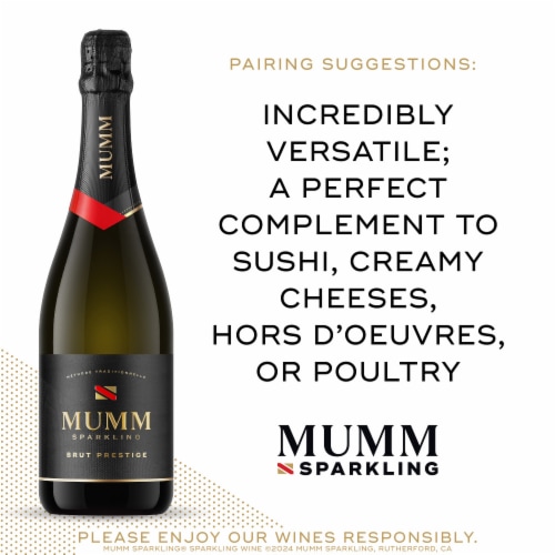 Mumm Brut Prestige Champagne California Sparkling Wine Perspective: right