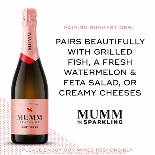 Mumm Brut Rose California Sparkling Wine Perspective: right