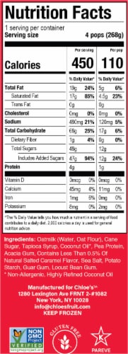Chloe's Oatmilk Salted Caramel Dairy Free Frozen Dessert Pops Perspective: right