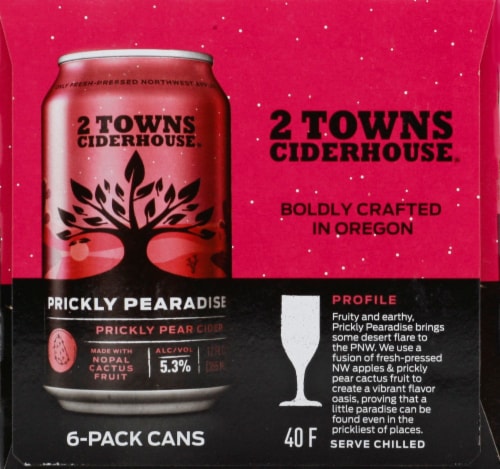 2 Towns Ciderhouse Prickly Pearadise Cider Perspective: right
