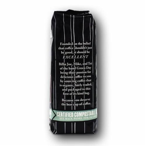 Oakland Coffee Atomic Garden Organic Ground Medium-Dark Roast- 12oz Bag Perspective: right