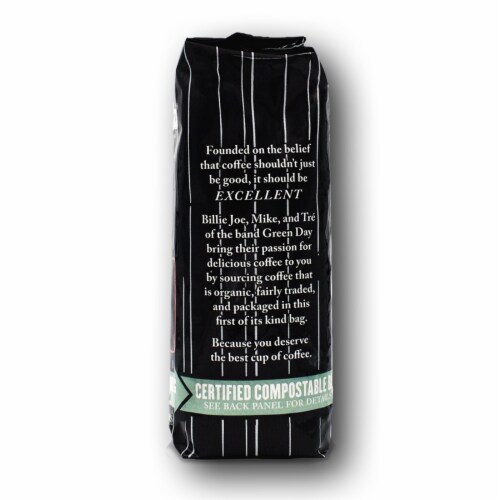 Oakland Coffee Atomic Garden Organic Ground Medium-Dark Roast- 12oz Bag Perspective: right