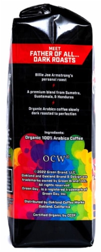 Oakland Coffee Father of All Dark Roasts Organic Whole Bean- 12oz Bag Perspective: right