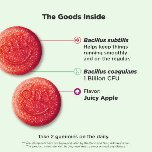 OLLY Extra Strength Probiotic Apple Flavor Gummy Supplement Perspective: right