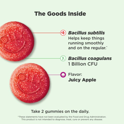 OLLY Extra Strength Probiotic Apple Flavor Gummy Supplement Perspective: right