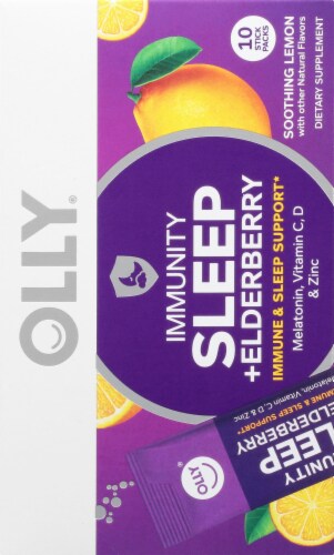 Olly Immunity Sleep + Elderberry Soothing Lemon Powder Supplement Perspective: right
