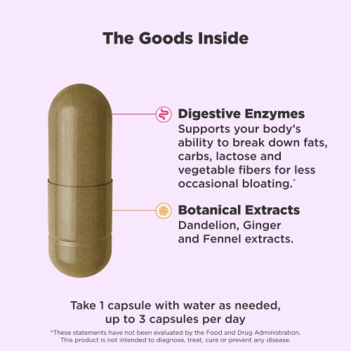 OLLY Beat the Bloat Capsule Supplement With Digestive Enzymes Perspective: right
