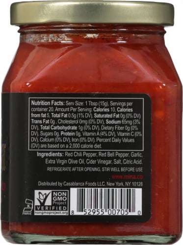 Mina Harissa Spicy Moroccan Red Pepper Sauce Perspective: right