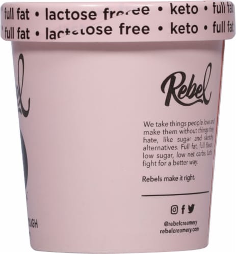 Rebel Keto Cookie Dough Ice Cream Pint Perspective: right