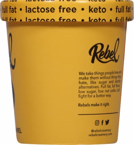 Rebel Keto Salted Caramel Ice Cream Pint Perspective: right