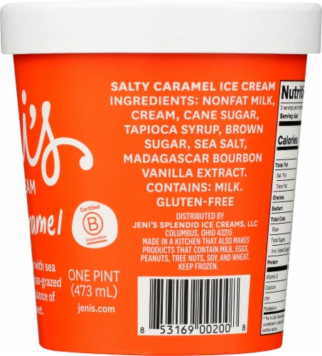 Jeni's Salty Caramel Ice Cream Pint Perspective: right