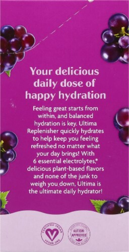 Ultima Health Products Ultima Replenisher® Grape Electrolyte Powder Packets Perspective: right