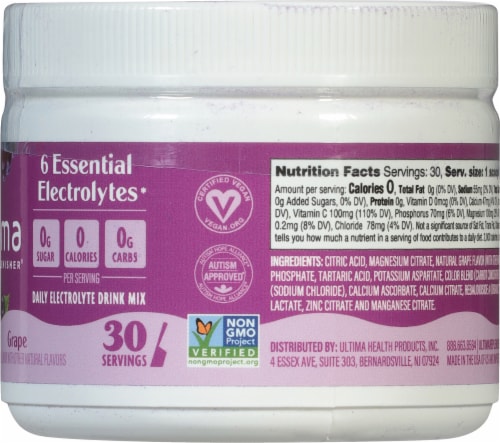 Ultima Health Products Ultima Replenisher™ Electrolyte Powder Grape Perspective: right